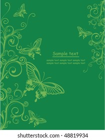 floral background with butterflies