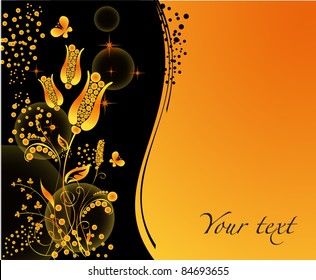 floral background with butterflies