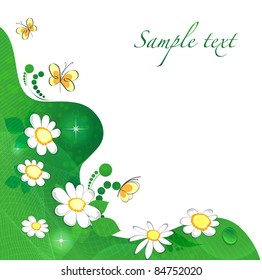 floral background with butterflies