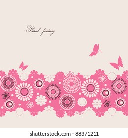 Floral background with butterflies
