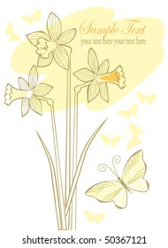  floral background with butterflies for congratulation