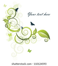 Floral background with butterflies. Element for design. Vector illustration.
