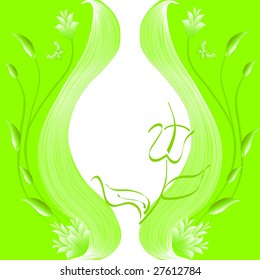 Floral background with butterflies. vector