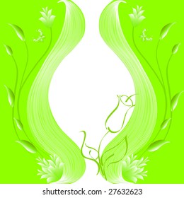 Floral background with butterflies. vector