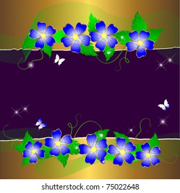 Floral background with butterflies. Vector.