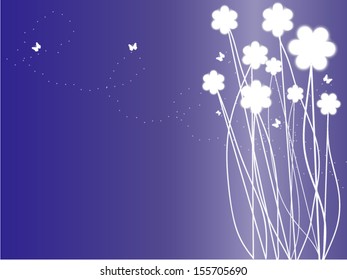 Floral background with butterflies. Vector illustration