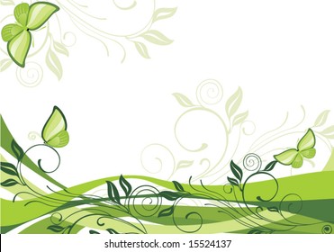 floral background with butterfly