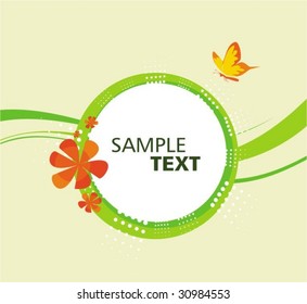 Floral background with butterfly
