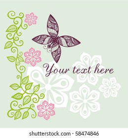floral background with butterfly