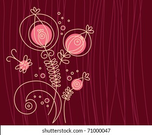 Floral background with butterfly