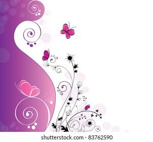 floral background with butterfly