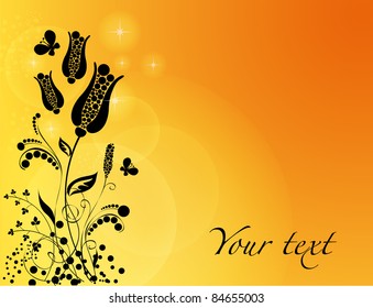 floral background with butterfly