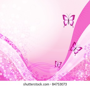 floral background with butterfly