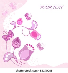 floral background with butterfly