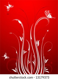 Floral background with butterfly, element for design, vector illustration