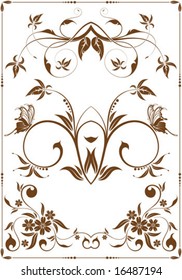 Floral background with butterfly, element for design, vector illustration