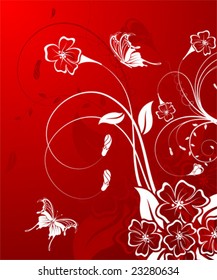 Floral Background with Butterfly, element for design, vector illustration