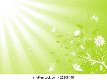 Floral background with butterfly, element for design, vector illustration