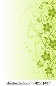 Floral Background with butterfly, element for design, vector illustration