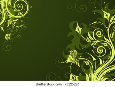 Floral Background with butterfly, element for design, vector illustration