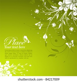 Floral Background with butterfly, element for design, vector illustration