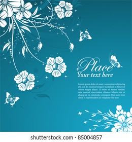 Floral Background with butterfly, element for design, vector illustration