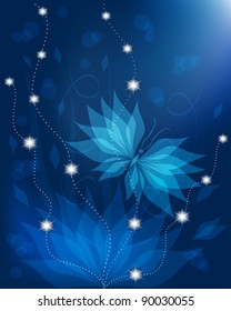 Floral background with butterfly. EPS10. Vector illustration.