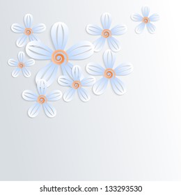  Floral background with camomiles and place for text