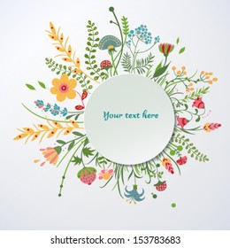 Floral  background  in a cartoon style