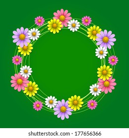 Floral background with chamomile and daisy, vector illustration