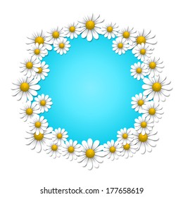Floral background with chamomile, vector illustration
