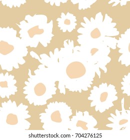 Floral background with chamomiles. A simple pattern for textile printing, fabric, decoration, paper, scrapbooking, patchwork. Vector illustration