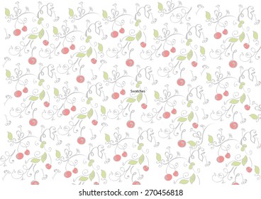 Floral background with cherries