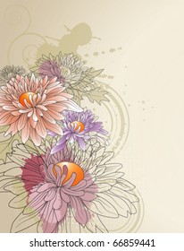 floral background with chrysanthemums,eps10 format