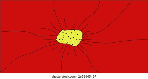 Floral background. Close up poppy Flower. Vector illustration of macro view on Summer Flower. Perfect room Wall decor, nature wallpaper design. EPS 10