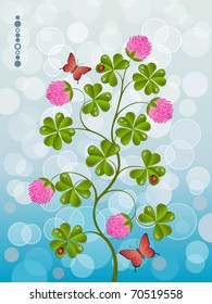 Floral background with a clover. Vector illustration.