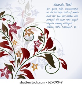 Floral background, colorful vector with space for your text