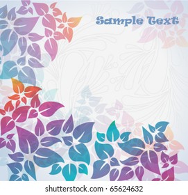 Floral background, colorful vector with space for your text