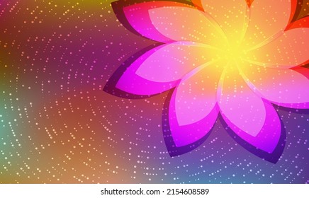 Plantilla de colores de fondo floral con luz de gradiente brillante hermosa para el afiche temático brillante, banner de negocios digital, portada y folleto de la página de spa, embalaje de diseño para cosméticos. Vector EPS10