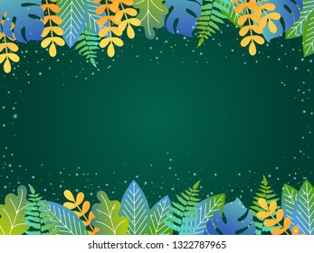 Floral background with copy space for text. Vector illustration in trendy style and bright vibrant gradient colors
