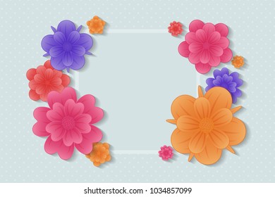 Floral background with copyspace - template of a poster. Vector.