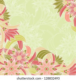 Floral background with custom text space. Vector illustration