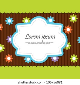 floral background with cute frame