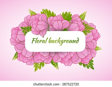 Floral background with daisy in pastel colors, vector illustration