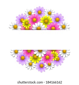 Floral background with daisy, vector illustration