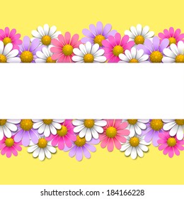 Floral background with daisy, vector illustration