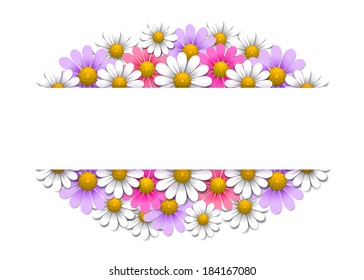 Floral background with daisy, vector illustration