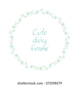 Floral background with daisy, vector illustration. Daisy wreaths. Hand drawn doodles.