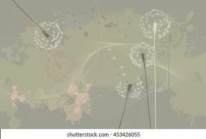 Floral background, dandelions - desktop wallpaper