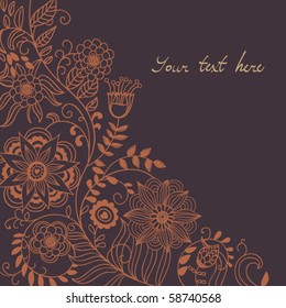 Floral background in dark colors